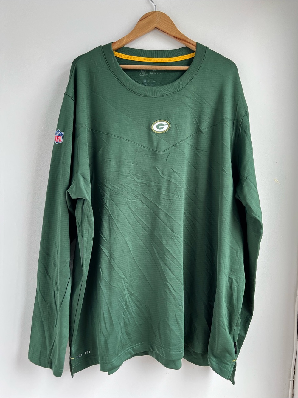 Nike Green Bay Packers NFL On Field Dri-Fit Long Sleeve Shirt Men's 3XL